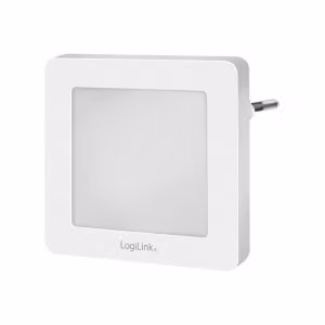 Lámpara de noche LED LogiLink con sensor crepuscular y luz blanca cálida en color blanco