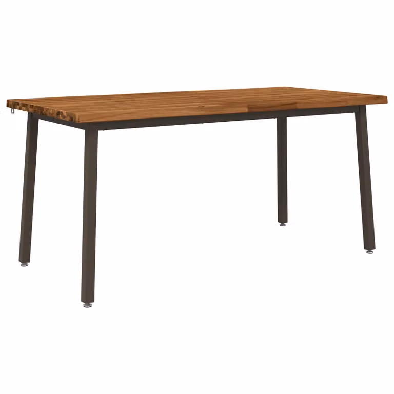 Mesa de comedor vidaXL de acacia con borde natural y acabado mate en color marrón, An/P/Al: 140 x 90 x 75 cm