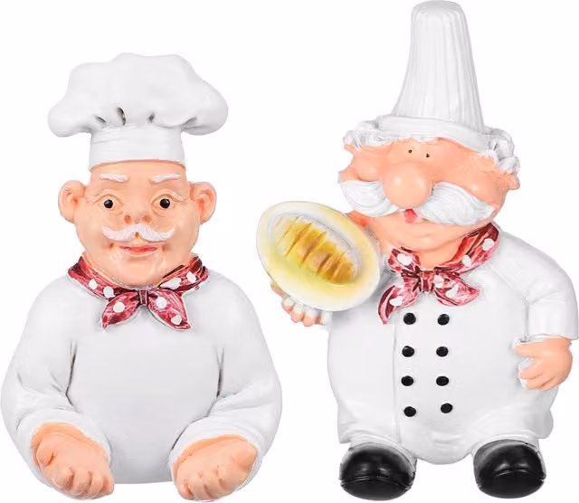 Par de ganchos de pared adhesivos con forma de chef MIMIY en color blanco para decoración de cocina