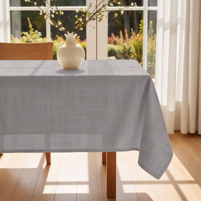 Mantel antimanchas Muare Home de algodón orgánico gris rectangular An/P: 180 x 200 cm