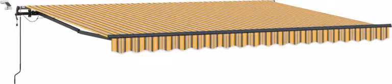 Toldo retráctil Syfax multicolor con brazos plegables de poliéster y metal, An: 450 cm, Al: 350 cm