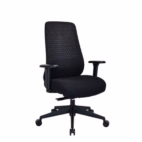 Silla de oficina ergonómica hjh OFFICE en color negro con acabado de tela y diseño moderno para adultos