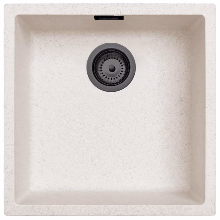 Fregadero de cocina Pure.Sink de granito compuesto en color arena, An/P/Al: 40 x 40 x 40 cm