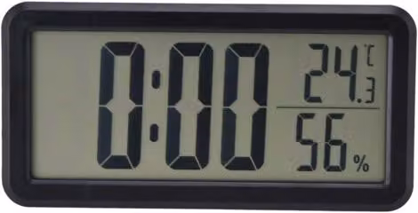 Reloj Despertador Digital Ulisem Negro con Termómetro e Higrómetro para Pared, Ideal para Dormitorio y Oficina