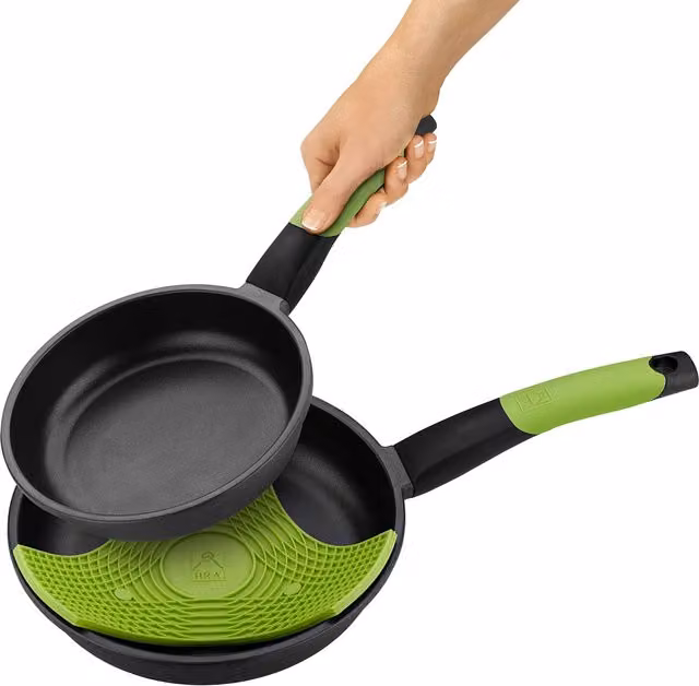 Lote de 3 sartenes de aluminio antiadherentes Bra Prior y Bra Safe en colores negro y verde, diámetros de 20 cm y 24 cm