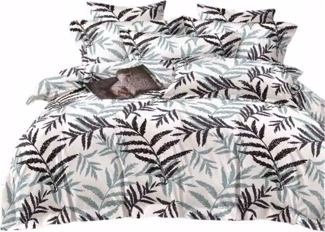 Juego de ropa de cama Parylux Leafy Dawn con funda nórdica y fundas de almohada en microfibra multicolor y blanco, diseño floral moderno, An/P/Al: 200 x 220 cm