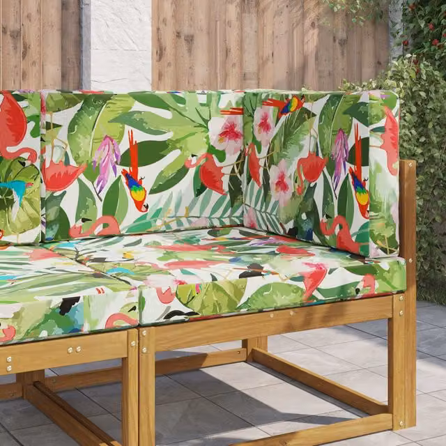Set de 3 cojines cuadrados para sofá de exterior de colores vidaXL en poliéster de 80 x 80 cm