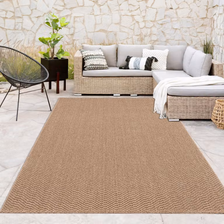 Alfombra Paco Home para interior y exterior con diseño de yute natural, color beige, An/P: 240 x 340 cm