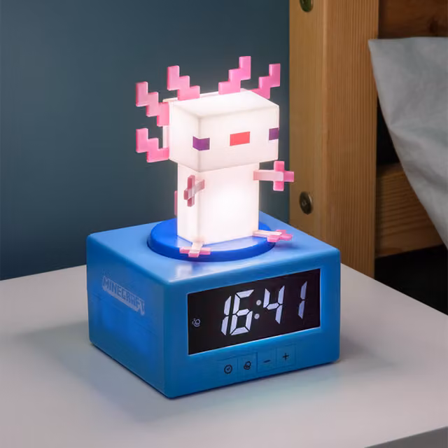 Lámpara de noche Axolotl de Minecraft por Paladone en color azul y multicolor para mesa