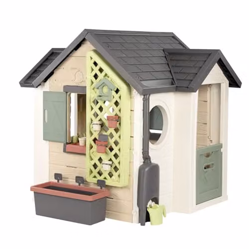 Casa de Jardín Infantil Smoby Life Garden en Multicolor con Jardinera, Comedero para Pájaros y Accesorios de Jardinería con Protección UV