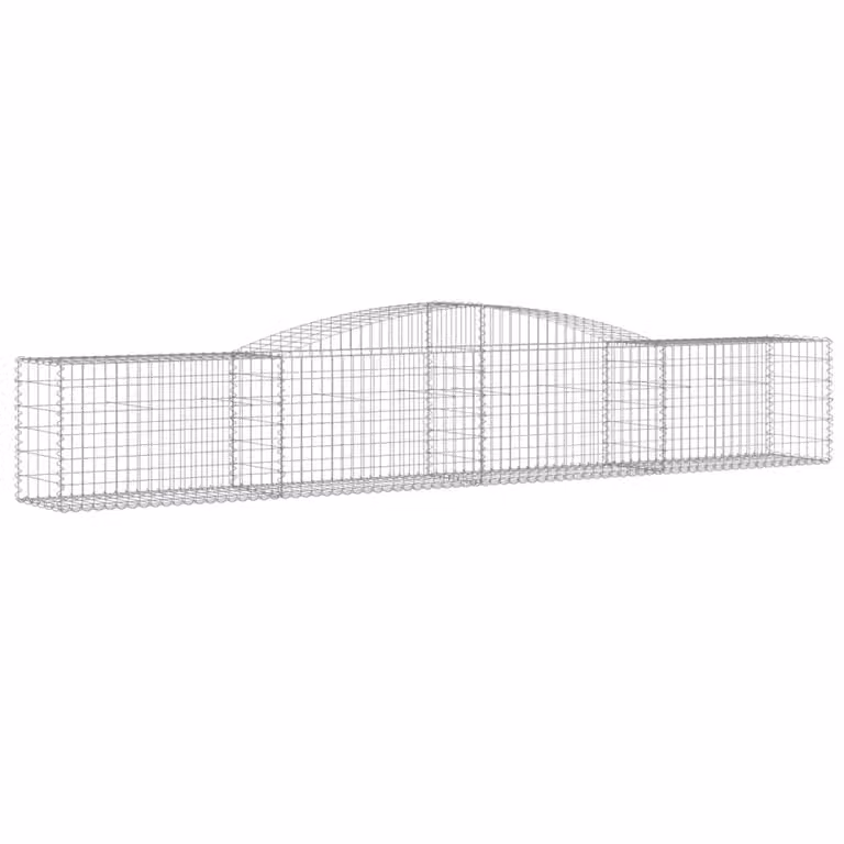 Cesta de gaviones Syfax en forma de arco de hierro galvanizado color plata An/P/Al: 400 x 50 x 60/80 cm