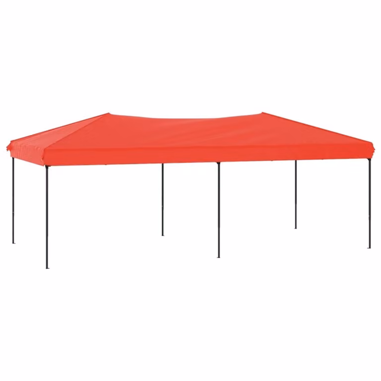Carpa plegable para fiestas Syfax en color rojo con estructura de acero y cubierta de poliéster