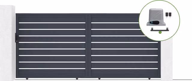 Pack de puerta corredera automática Vogel 400C180 de 4m con motor Ranger C300 en color gris antracita