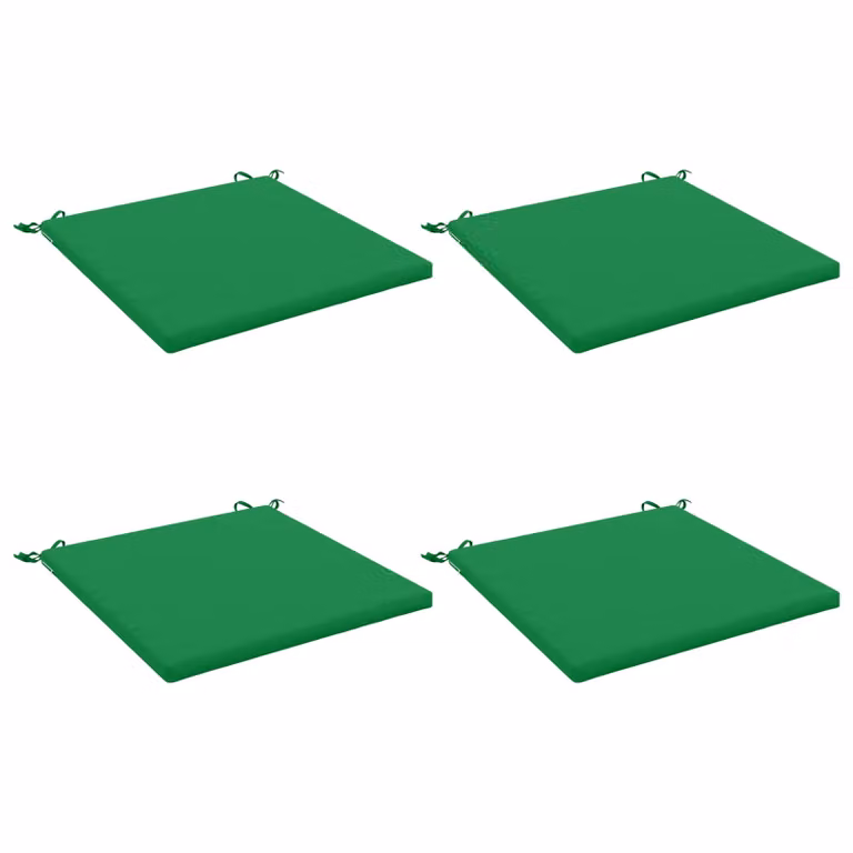 Set de 4 Cojines de Asiento Cuadrados vidaXL SOEST en Poliéster Verde con Funda Extraíble y Resistente a los Rayos UV