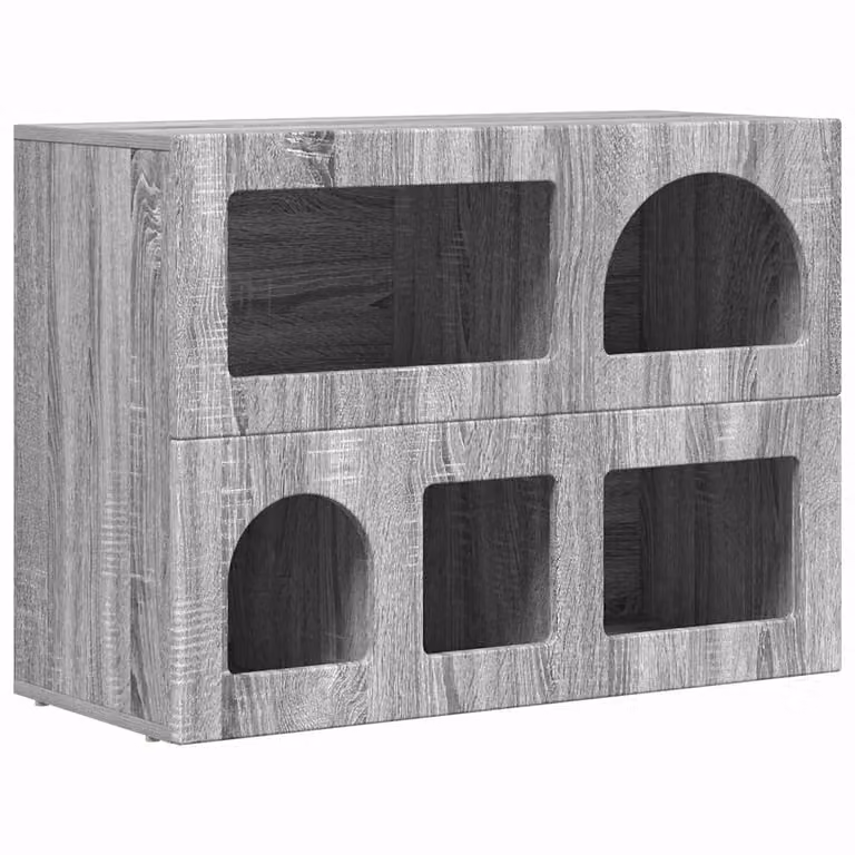 Aparador moderno vidaXL estilo Sonoma en color gris y roble An/P/Al: 80.5 x 35 x 59 cm