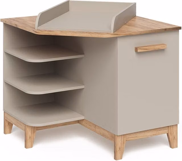 Cambiador Vitalispa Malia con puerta en acabado roble y color beige/marrón, An/P/Al: 85 x 85 x 48.6 cm