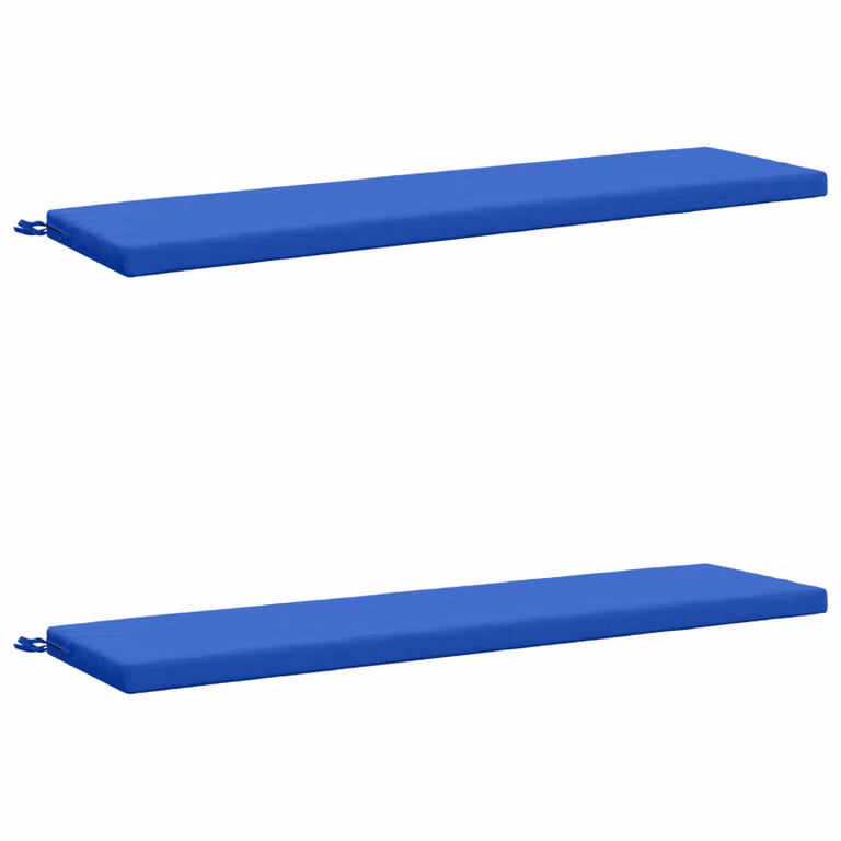 Set de 2 cojines para banco SOEST vidaXL de color azul, rectangulares y fabricados en poliéster con funda lavable y resistente a los rayos UV