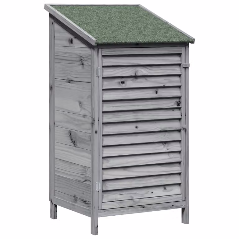 Cobertizo de jardín vidaXL de madera gris, armario alto de estilo moderno con An/P/Al: 59,5 x 56 x 113,5 cm