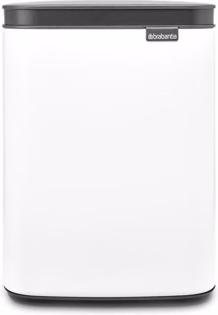 Papelera de baño rectangular Brabantia de acero inoxidable en color blanco con capacidad de 4 l