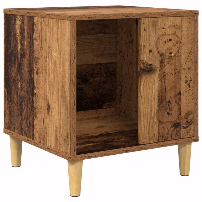 Casa para perros vidaXL de madera envejecida en color marrón, An/P/Al: 44 x 42 x 49 cm