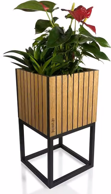 Soporte para flores Loft Fiorino de listones Flexistyle en color marrón, An/P/Al: 22 x 22 x 40 cm