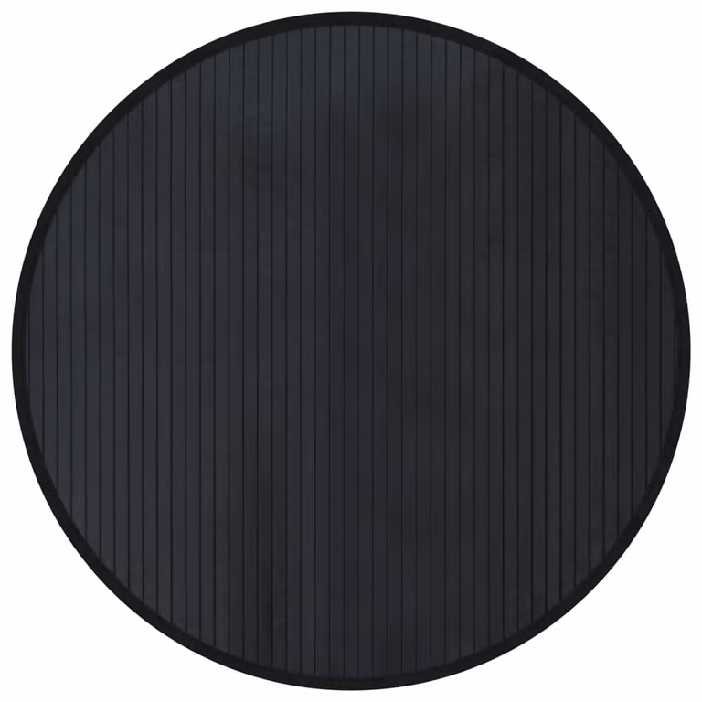 Alfombra redonda de bambú vidaXL negra de 80 cm con antideslizante