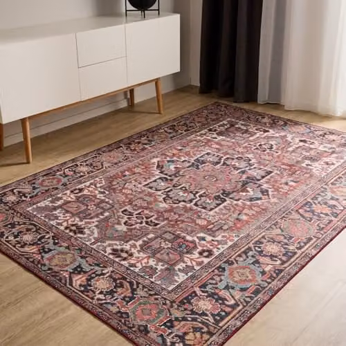Alfombra Benuta Basic George Multicolor de Estilo Vintage y Abstracto, Lavable y Antideslizante, An/P: 200 x 300 cm