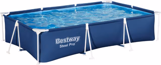 Piscina rectangular Bestway de acero azul para jardín An/P/Al: 300 x 201 x 66 cm
