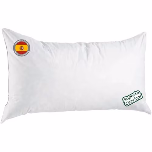 Almohada Aznar de fibra hueca siliconada antialérgica y transpirable en color blanco con firmeza media, An x An x Al: 90 x 90 x 5 cm
