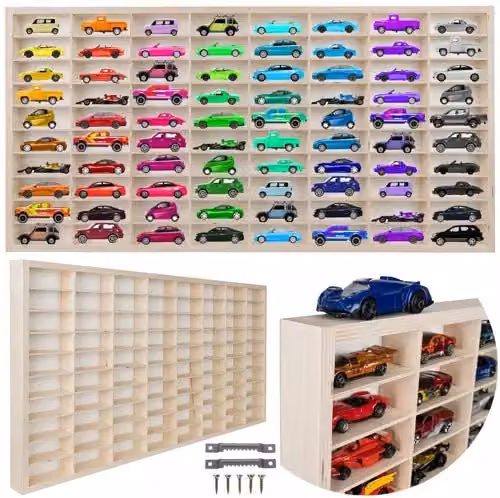 Estantería de madera de pino NORTHIX para habitación infantil con estantes ajustables, color marrón y multicolor, montaje en pared, An/P/Al: 78.5 x 40 x 40 cm