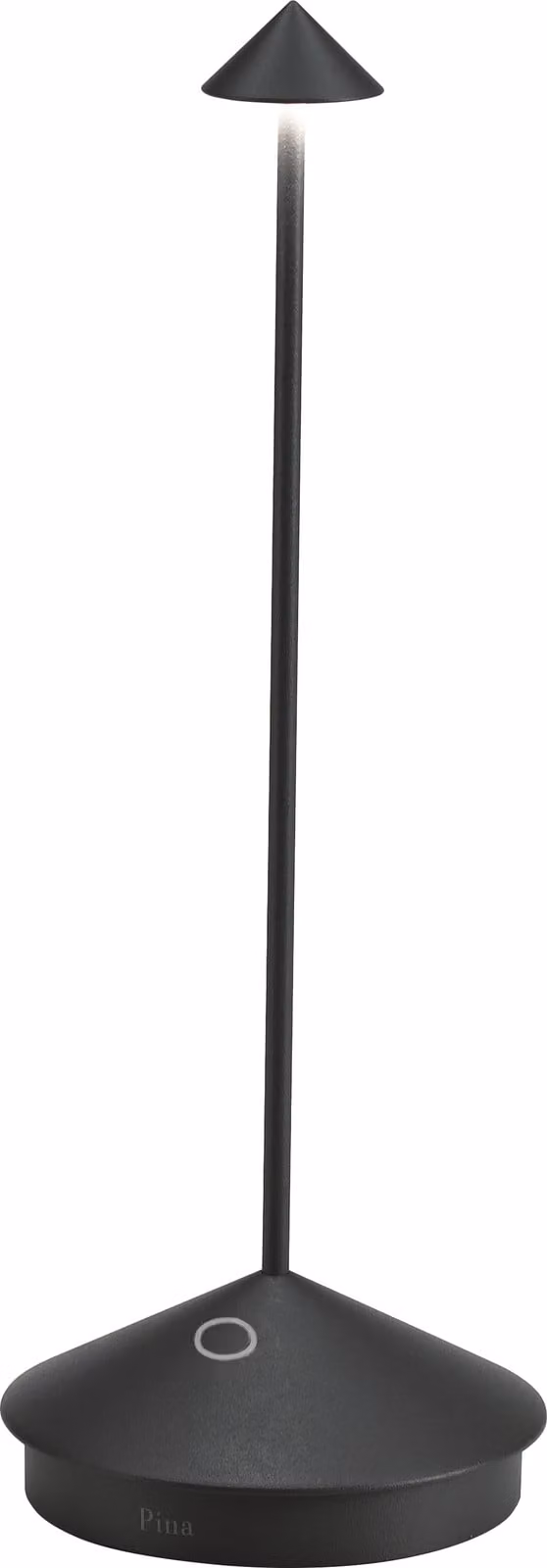 Lámpara de mesa LED recargable Capo Zafferano en color negro con tecnología dimmable y protección IP54 para exteriores, Altura: 29 cm