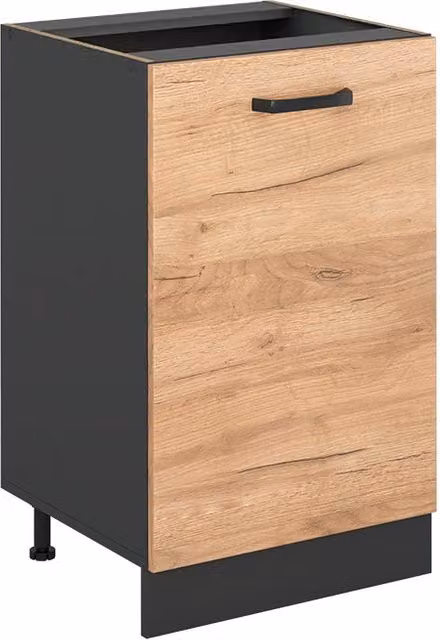 Mueble bajo de cocina Vicco R-Line en roble dorado y antracita, An: 50 cm, sin encimera