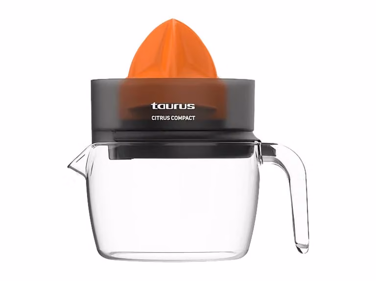 Exprimidor eléctrico Taurus Citrus Compact de 30 W en color negro con capacidad de 0,8 l y piezas aptas para lavavajillas