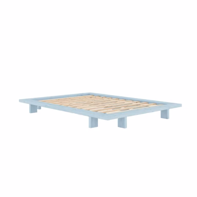 Cama de madera de pino de estilo escandinavo Karup Design en color azul, An/P/Al: 180 x 200 x 208 cm
