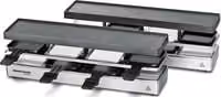 Raclette Rommelsbacher RC 1600 con parrilla de interior para 8 personas, 795 W, Negro y Plata