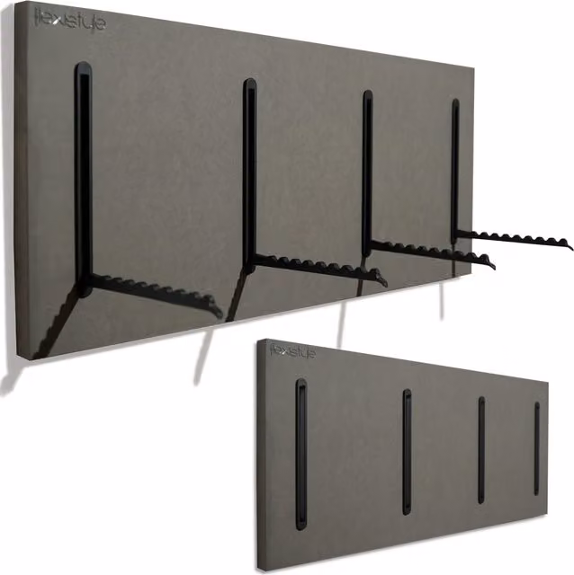 Panel de pared con ganchos Flexistyle en gris y negro para adultos, An/P/Al: 60 x 25 x 12 cm