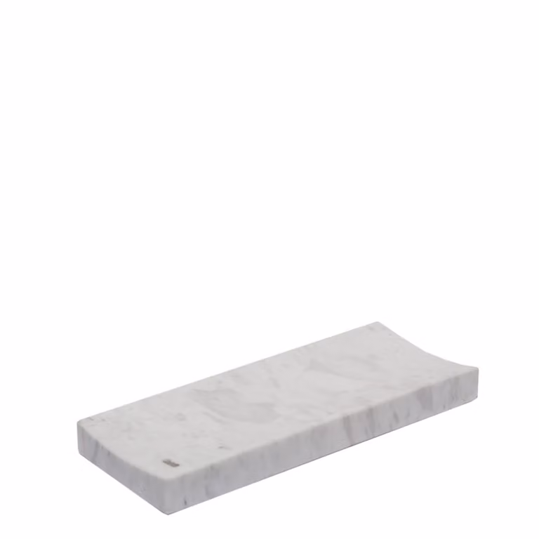 Vaciabolsillos rectangular de mármol Sia Deco en blanco y gris