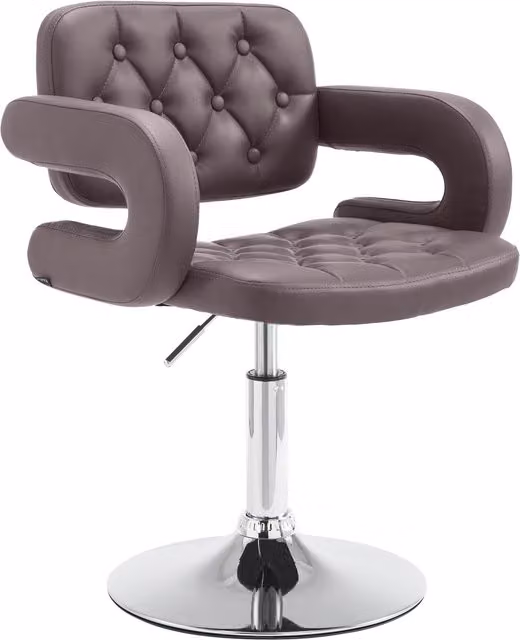 Butaca Lounge Dublin de estilo Chesterfield en cuero PU marrón con estructura metálica