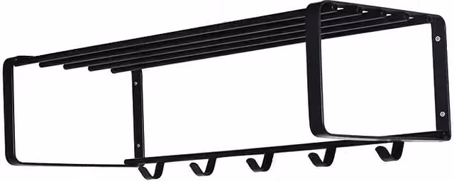 Perchero de pared Spinder Design Matrix en metal negro mate, Al x An x P: 290 x 700 x 280 mm