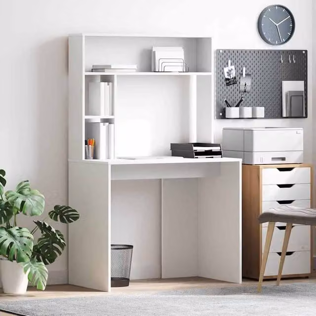 Escritorio minimalista Maison Exclusive en color blanco de madera MDF An/P/Al: 91 x 50 x 149 cm