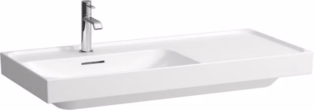 Lavabo de encimera Laufen Meda de cerámica blanca con repisa derecha, An/P: 100 x 46 cm