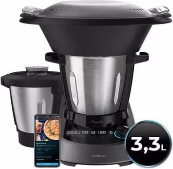 Robot de cocina multifunción Cecotec Mambo 11090 de 3,3 l en negro y plata