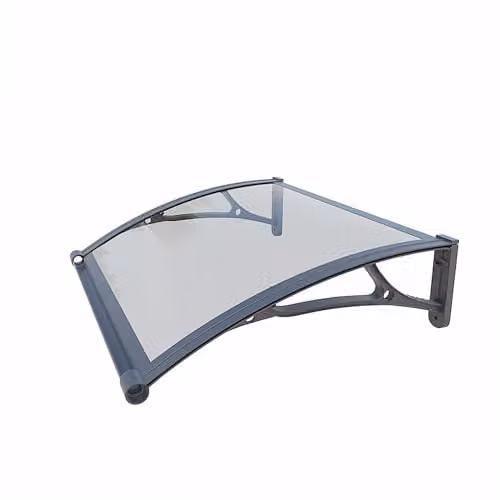 Marquesina de aluminio y policarbonato WERKA PRO, color antracita y transparente, An/P: 80 x 100 cm