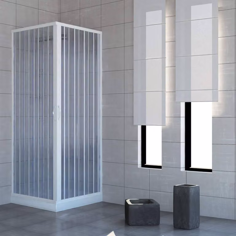 Mampara de ducha rectangular plegable Rollplast Pinto transparente con revestimiento easy clean An/P: 70 x 90 cm