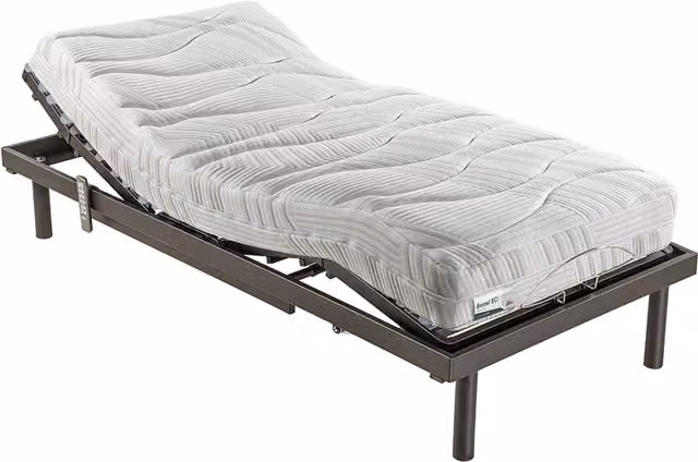 Conjunto de colchón de látex y base articulada motorizada Pardo Pack Boreal con mando inalámbrico An/P/Al: 150 x 200 cm