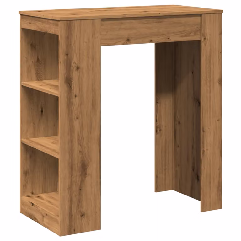 Mesa alta con estantes vidaXL en madera roble artisian y color marrón, An/P/Al: 95 x 47 x 103,5 cm