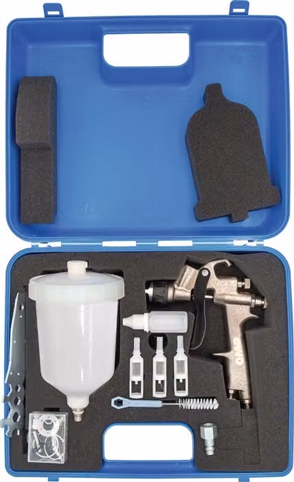 Pistola de pintura HVLP EWO con boquilla de acero inoxidable para lacas y barnices multicolor