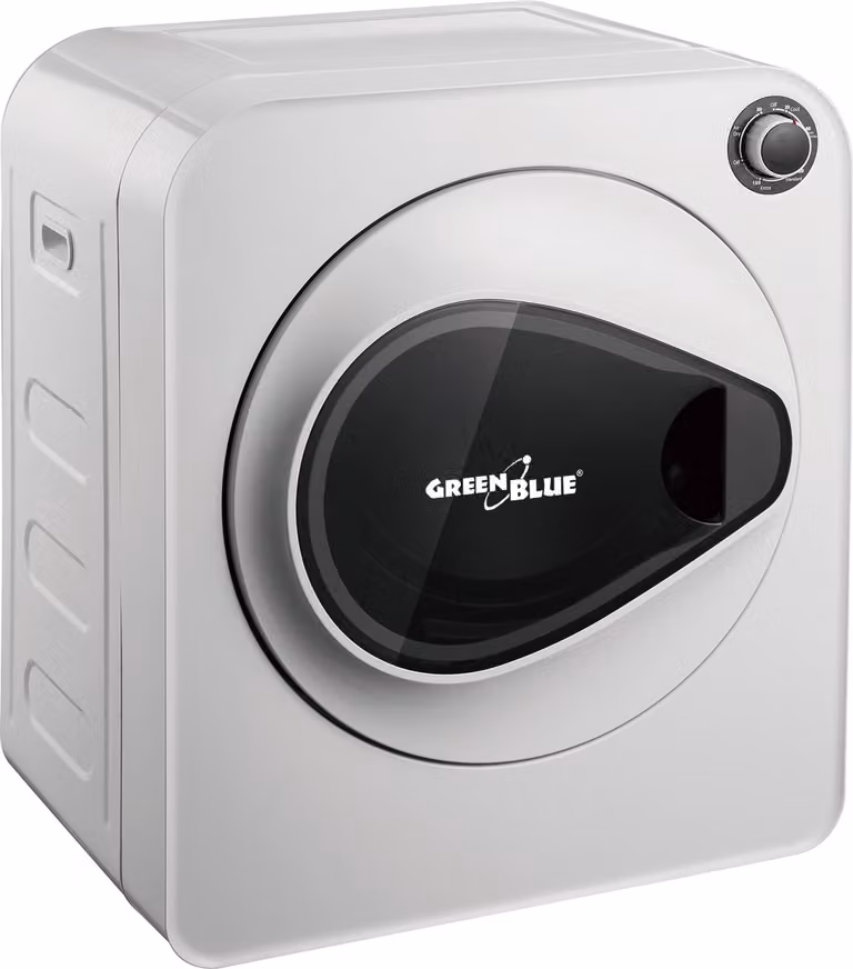 Secadora eléctrica Green Blue GB405 de 3 kg con extracción de aire, 830W, color azul y blanco, con opción de montaje en pared o de pie
