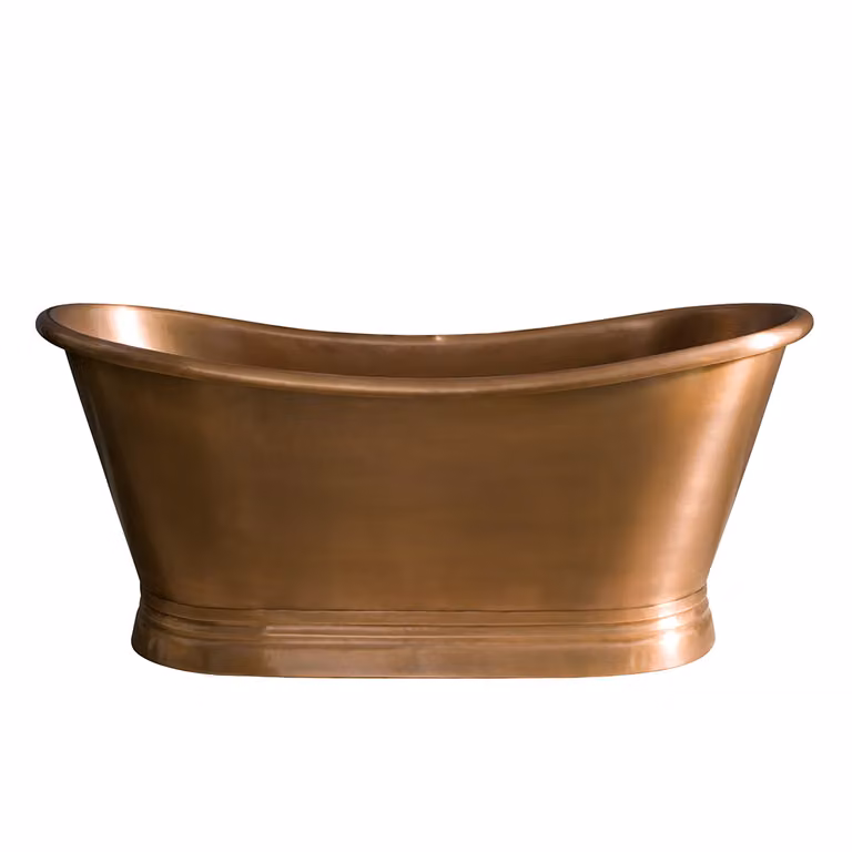 Bañera exenta ovalada Sienna de Hudson Reed en color cobre antiguo, An/P/Al: 150 cm