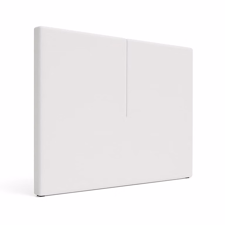 Cabecero tapizado Morfeo de doble panel vertical en tejido boucle blanco para cama de 90 cm, An: 120 cm, Al: 100 cm